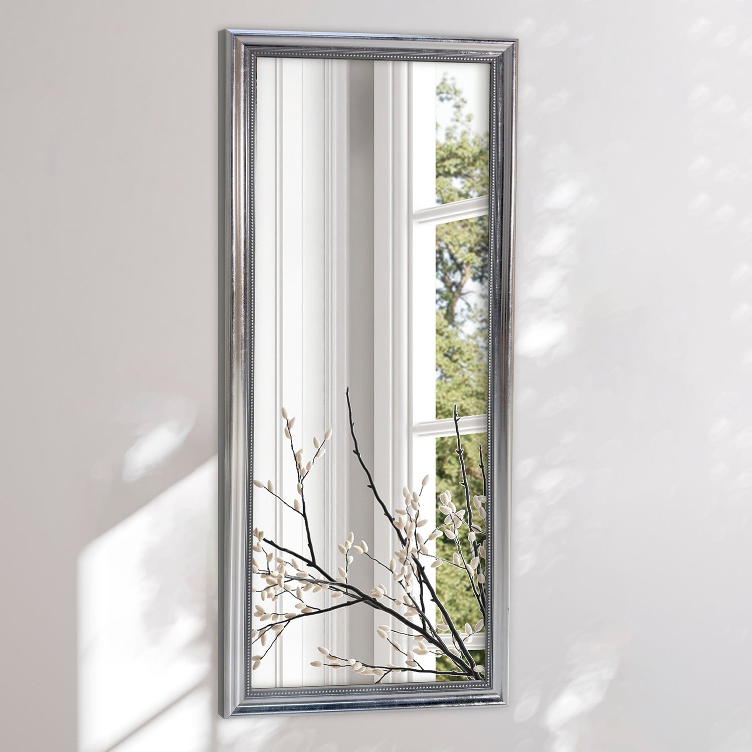 Antik spejl med sølvramme - Udsmykket - Incado