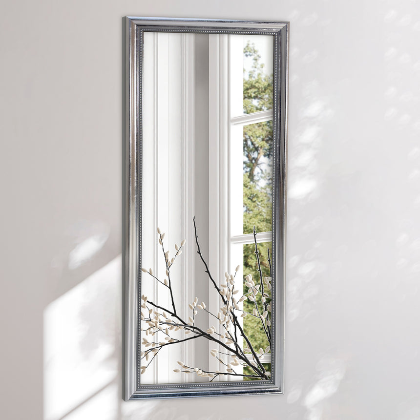 Antik spejl med sølvramme - Udsmykket - Incado