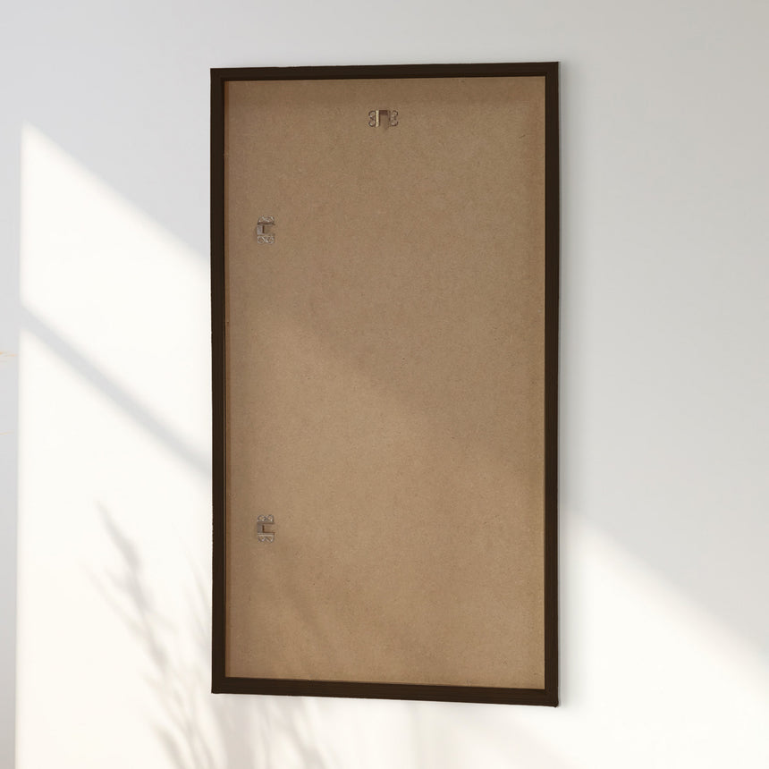 Aflangt spejl med bred sort træramme - Black Oak - Incado