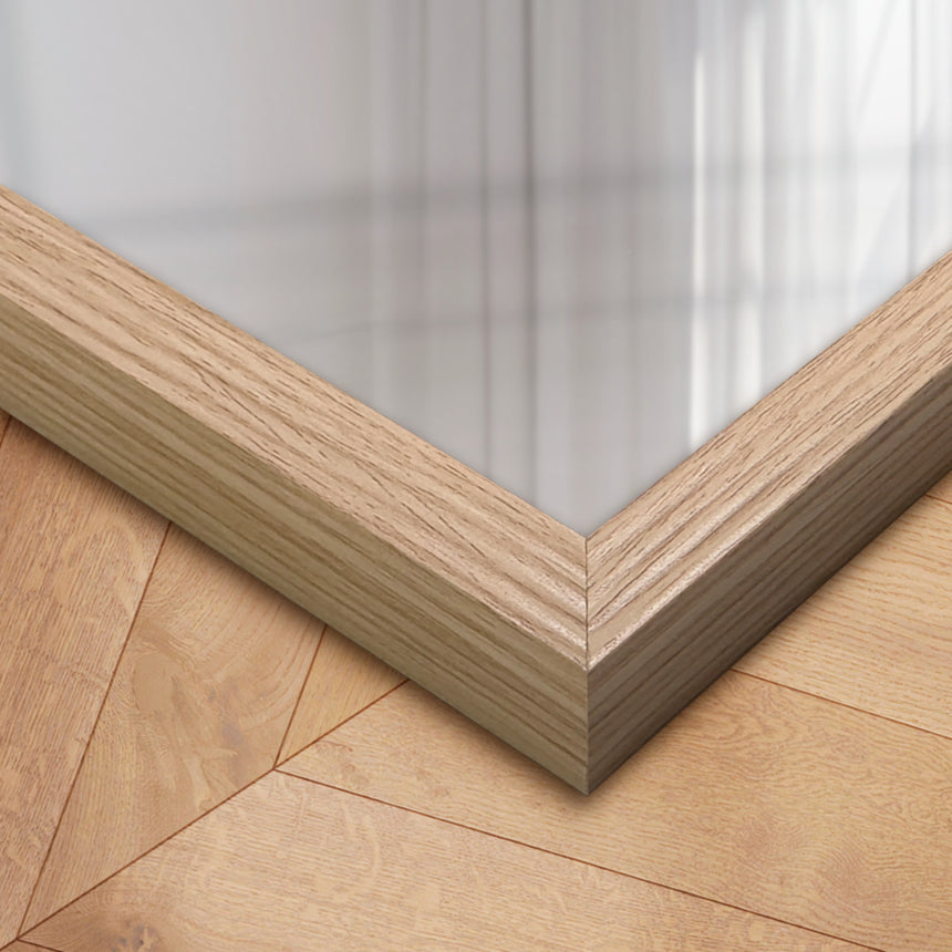 Aflangt spejl med bred træramme - Oak - Incado