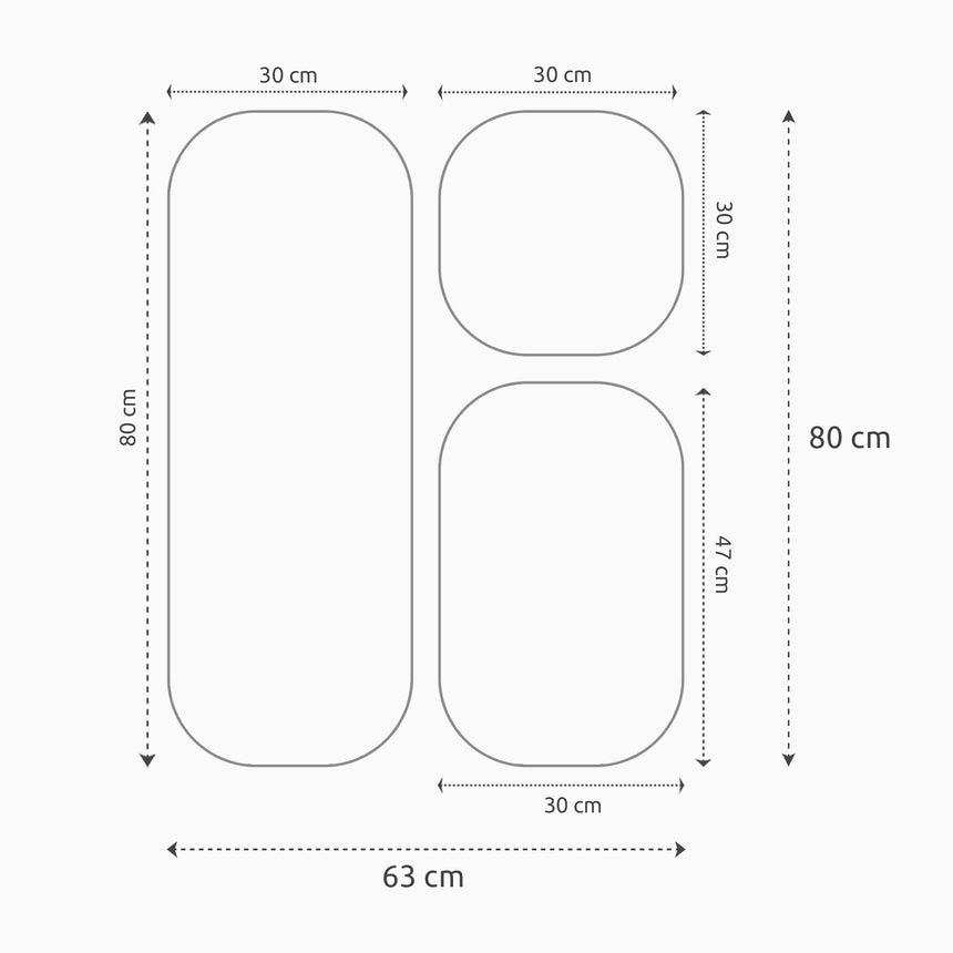 Organisk spejlsæt - Oval Trio