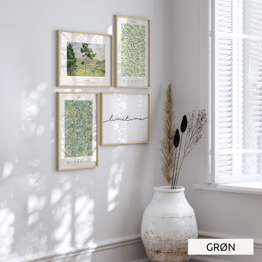 Billedvæg m. rammer og plakater - Swirl - Incado