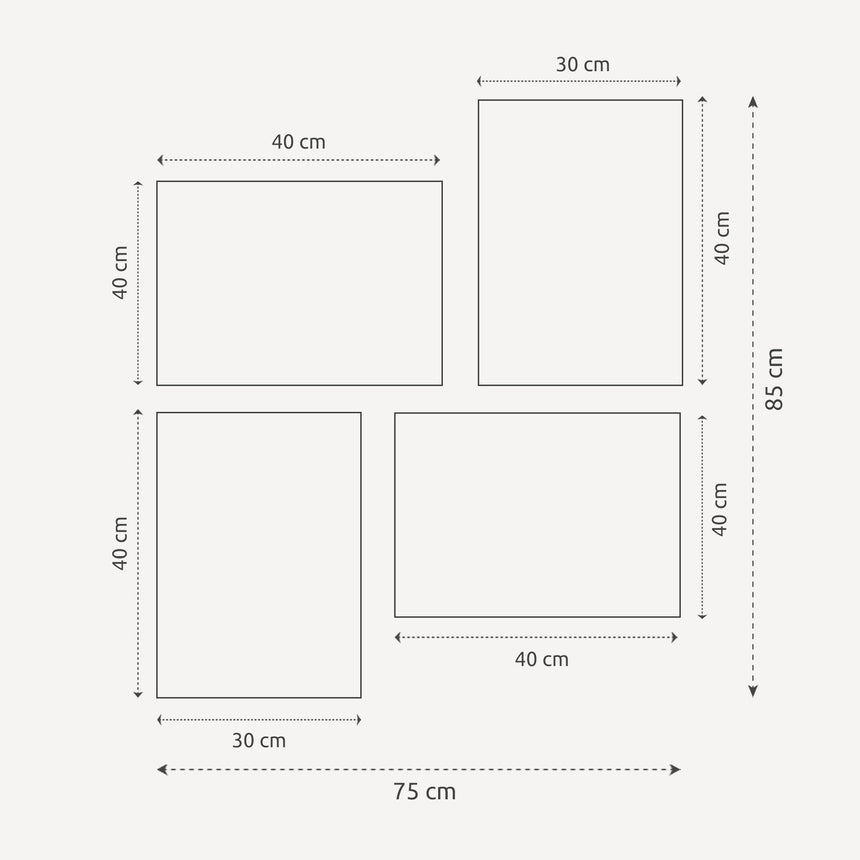 Billedvæg m. rammer og plakater - Swirl - Incado