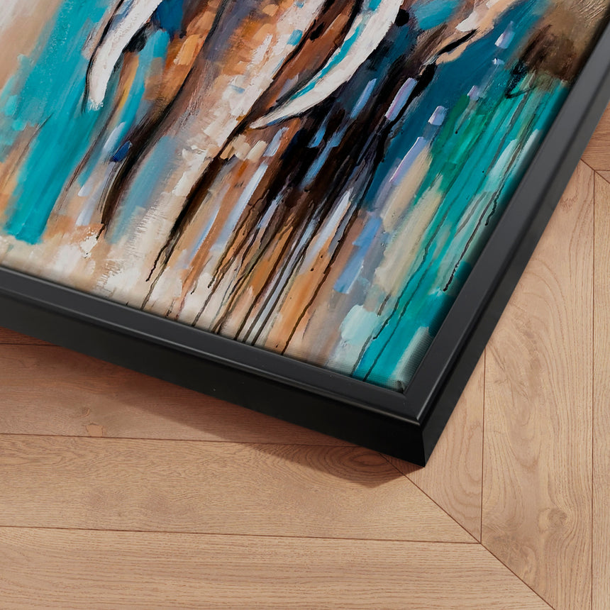 Håndlavet maleri med ramme - Mighty Elephant - Mixed media - Incado