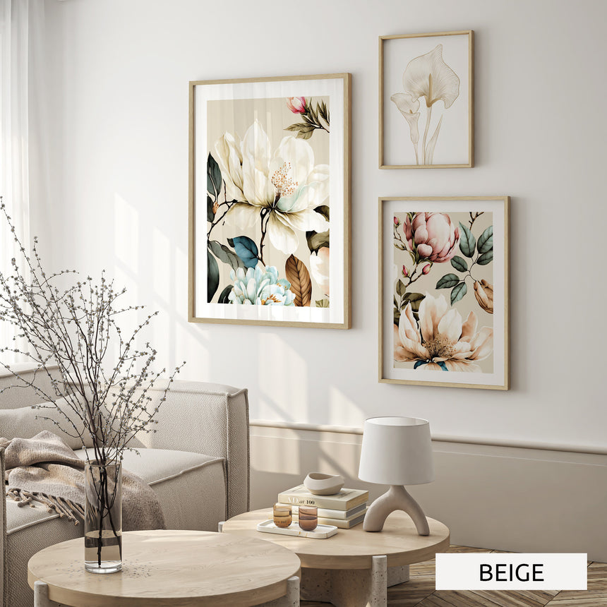 Billedvæg m. rammer og plakater - Trio - Incado