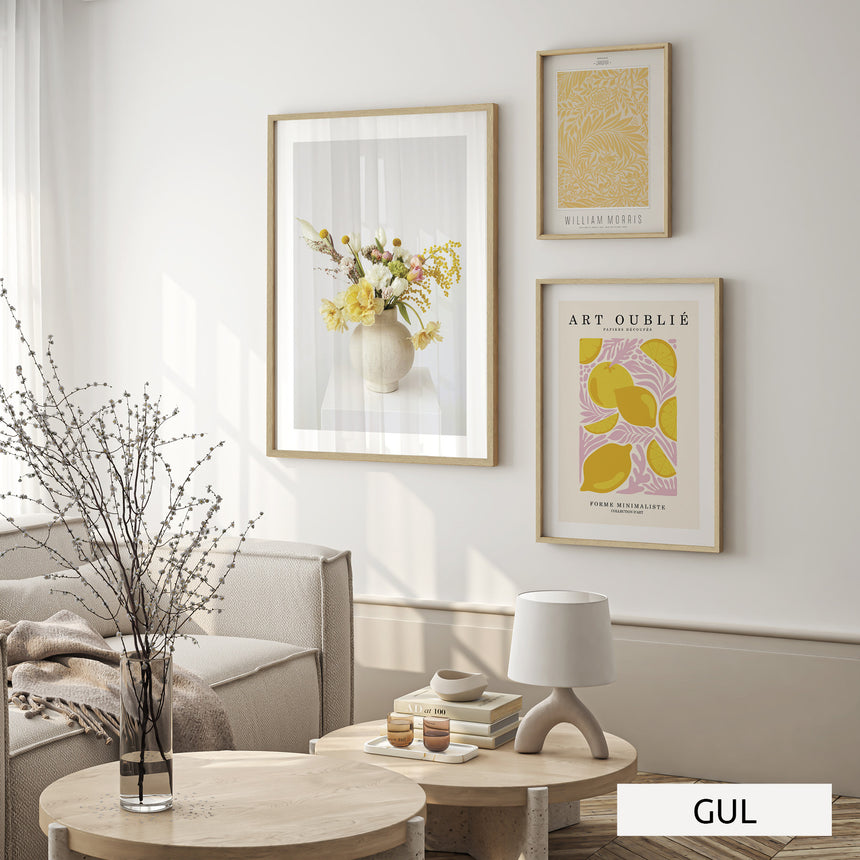 Billedvæg m. rammer og plakater - Trio - Incado