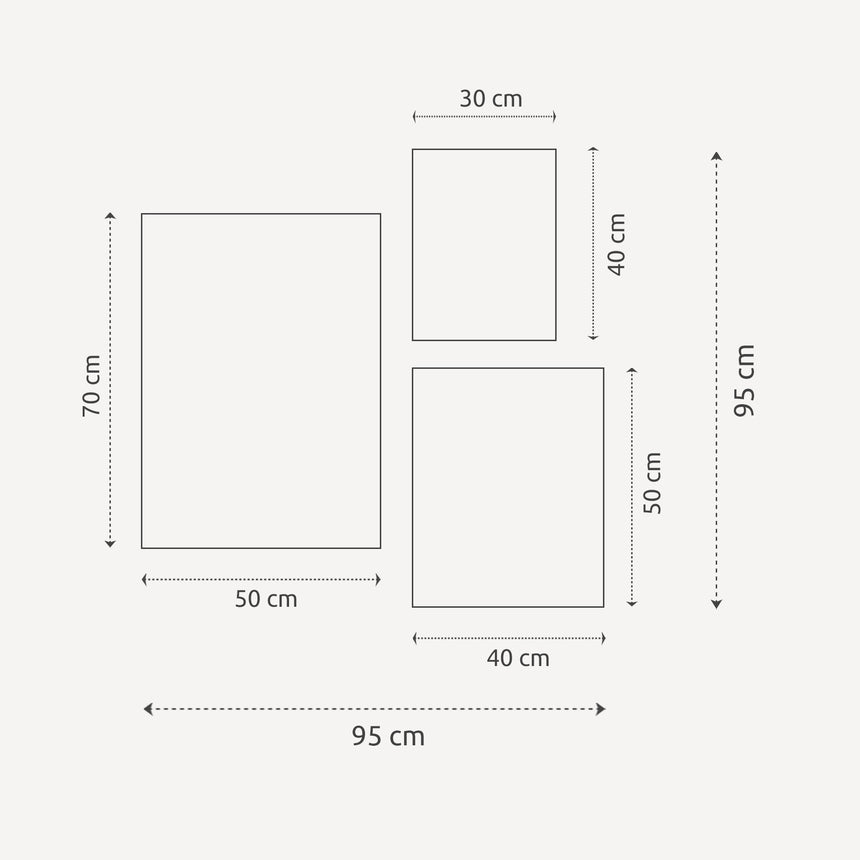 Billedvæg m. rammer og plakater - Trio - Incado