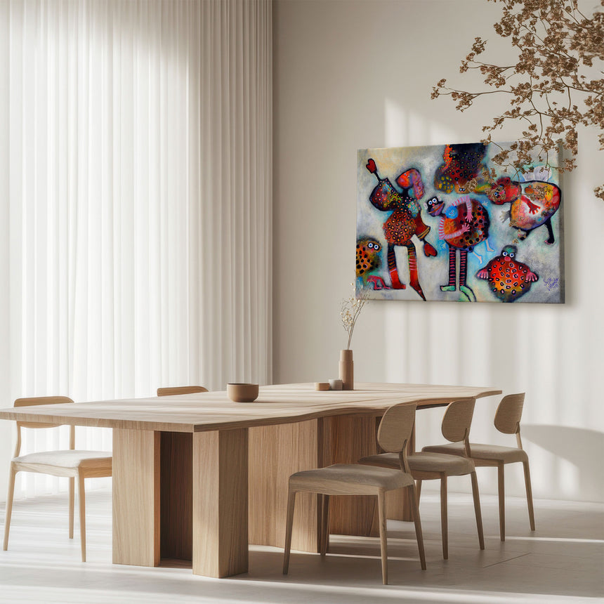 Lærredstryk - Anna Sisse with Pets - Susse Volander