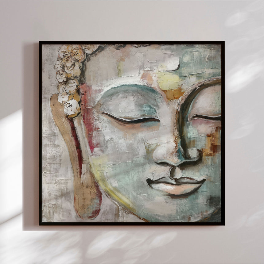 Håndlavet maleri med sort ramme - Zen Essence - Incado