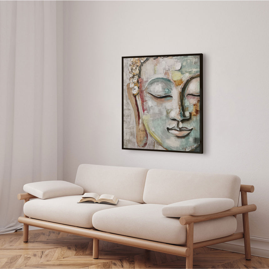 Håndlavet maleri med sort ramme - Zen Essence - Incado