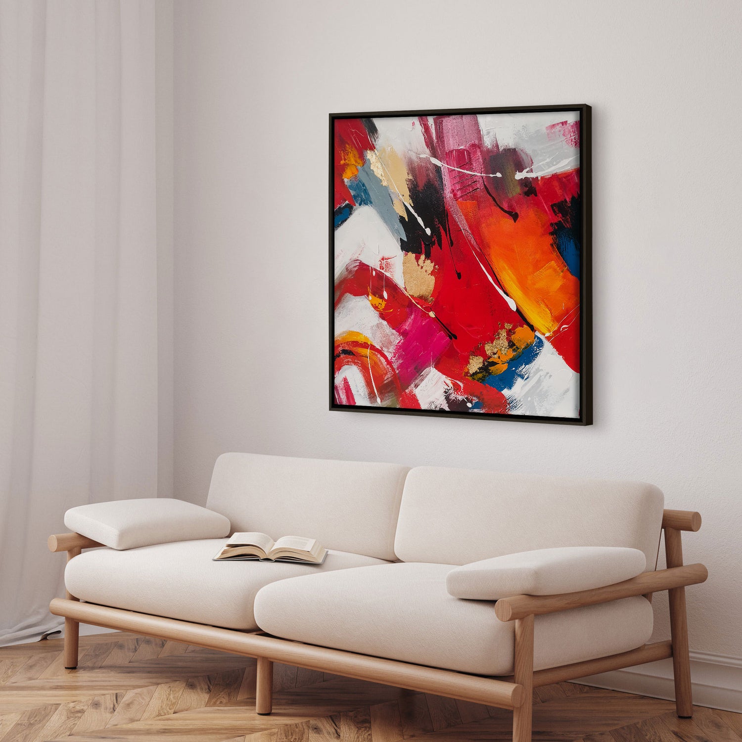 Håndlavet maleri med ramme - Red Emotions - Mixed media - Incado