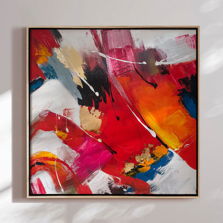 Håndlavet maleri med ramme - Red Emotions - Mixed media - Incado