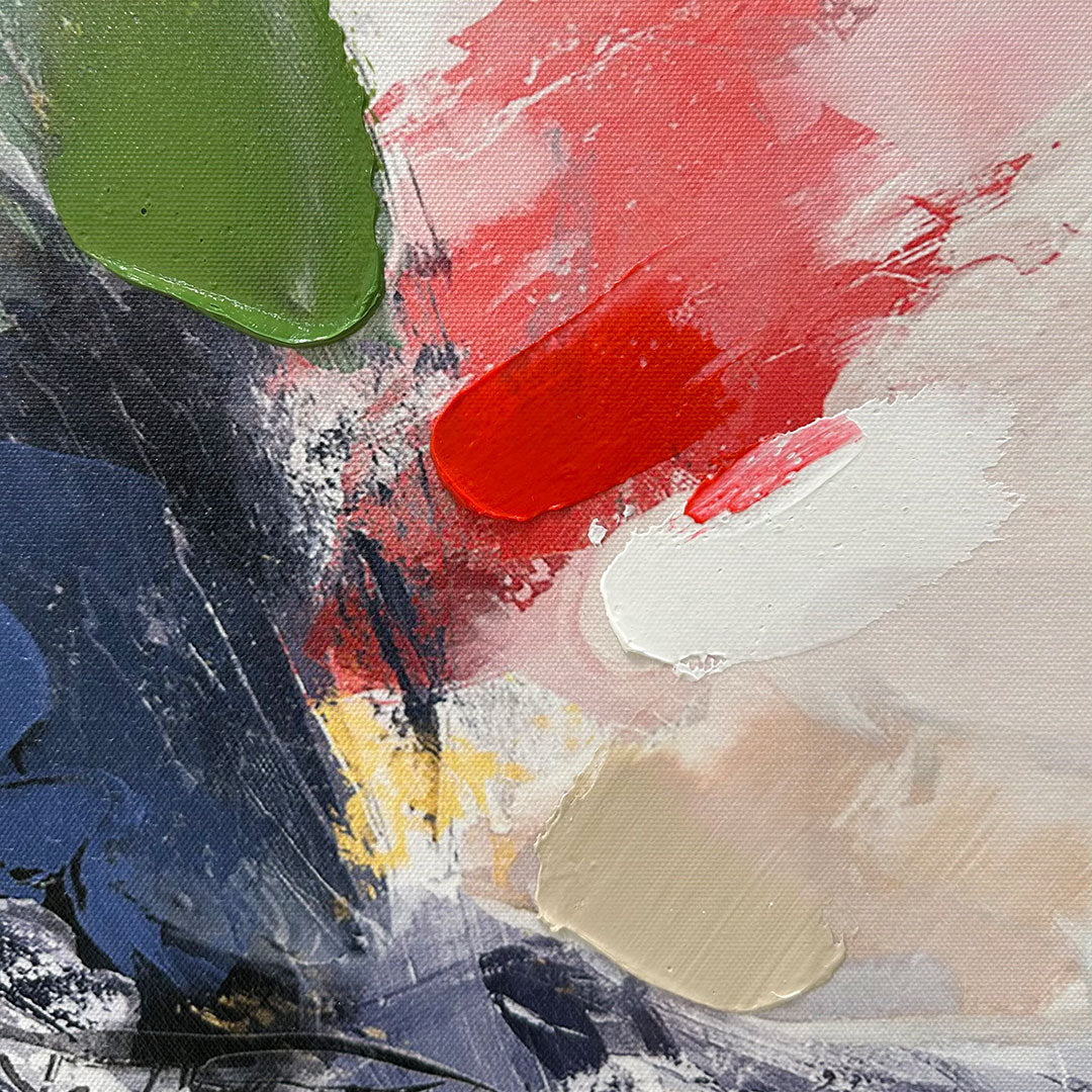 Håndlavet maleri med sort ramme - Abstract Storm - Mixed media - Incado