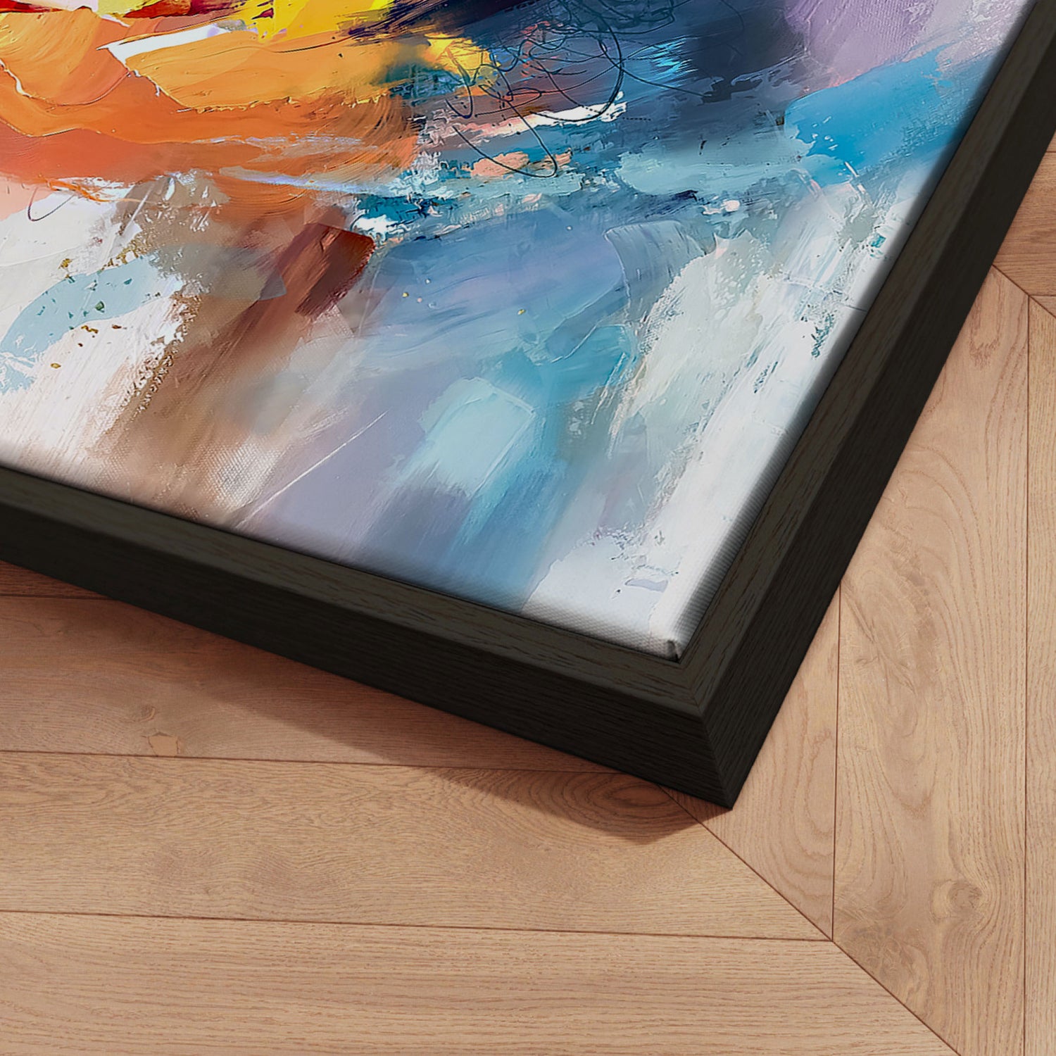 Håndlavet maleri med ramme - Abstract Storm III - Mixed media - Incado