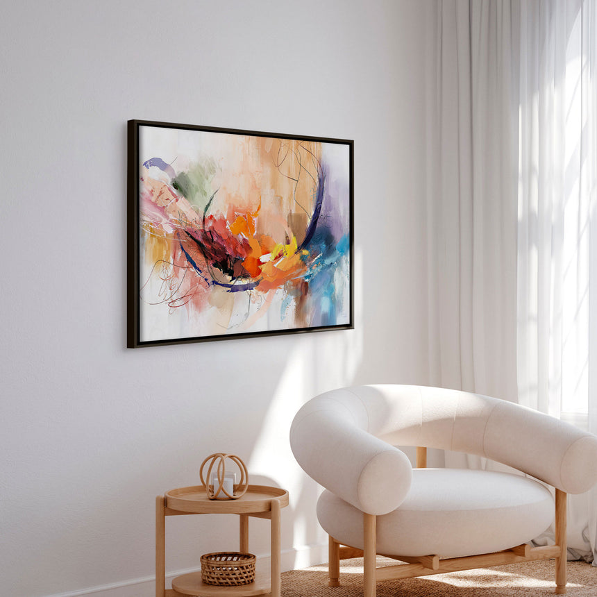 Håndlavet maleri med ramme - Abstract Storm III - Mixed media - Incado