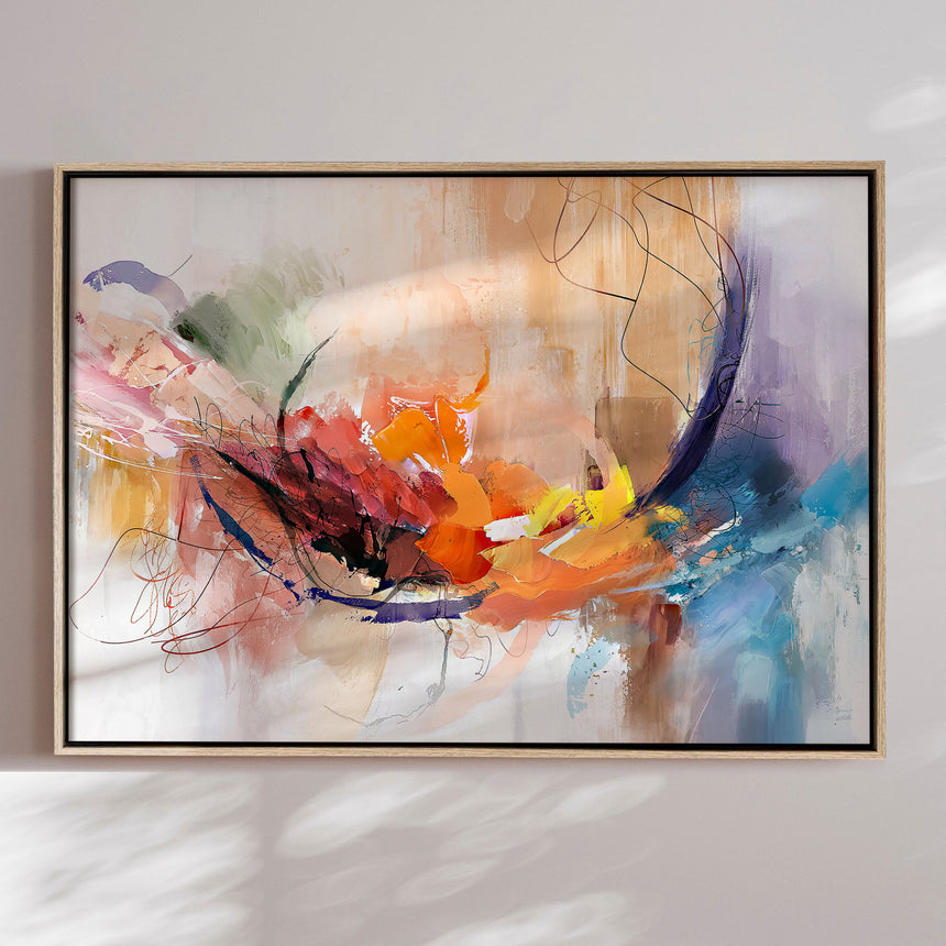 Håndlavet maleri med ramme - Abstract Storm III - Mixed media - Incado