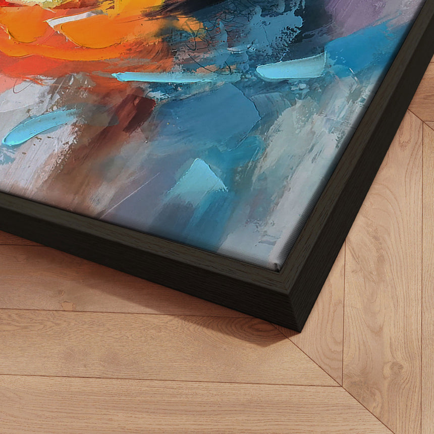 Håndlavet maleri med sort ramme - Abstract Storm VI - Mixed media