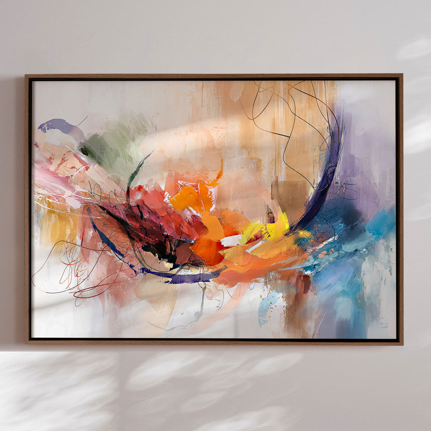 Håndlavet maleri med ramme - Abstract Storm III - Mixed media - Incado