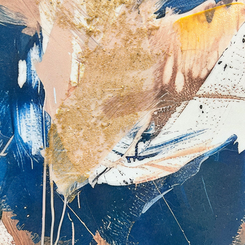 Håndlavet maleri med sort ramme - Fluid Silence - Mixed media