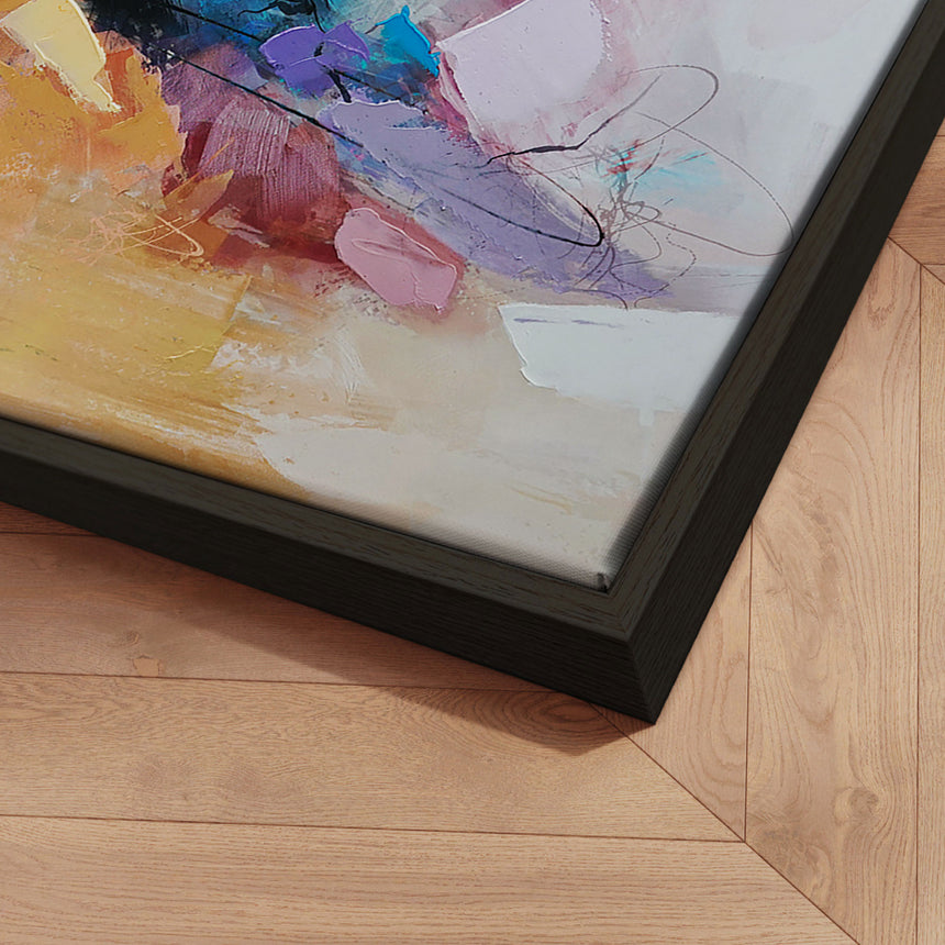 Håndlavet maleri med sort ramme - Whisper of Color - Mixed media