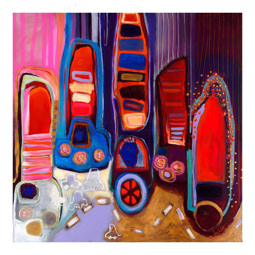 Lærredstryk - De Ruller Afsted - Susse Volander - Incado