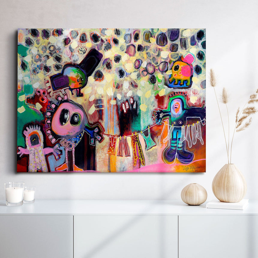 Lærredstryk - Marsmænd Hænger Tøj - Susse Volander - Incado