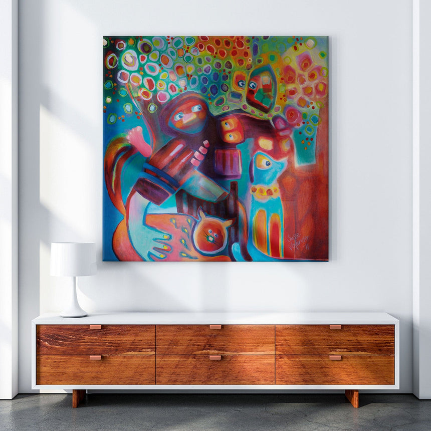 Lærredstryk - Family Picnic - Susse Volander - Incado