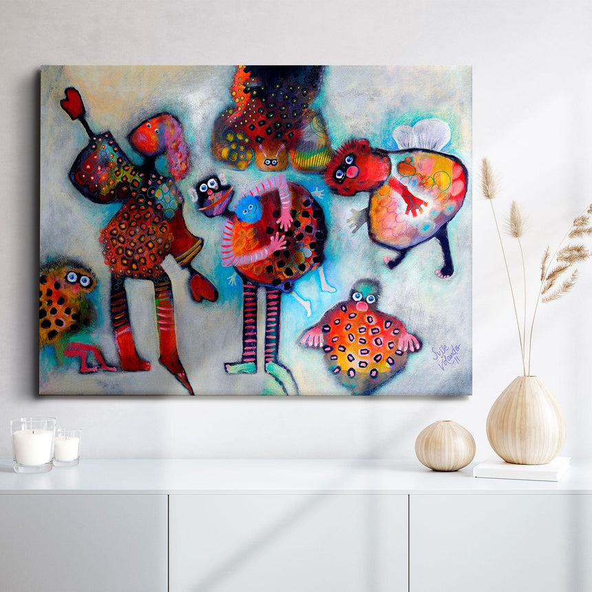 Lærredstryk - Anna Sisse with Pets - Susse Volander - Incado