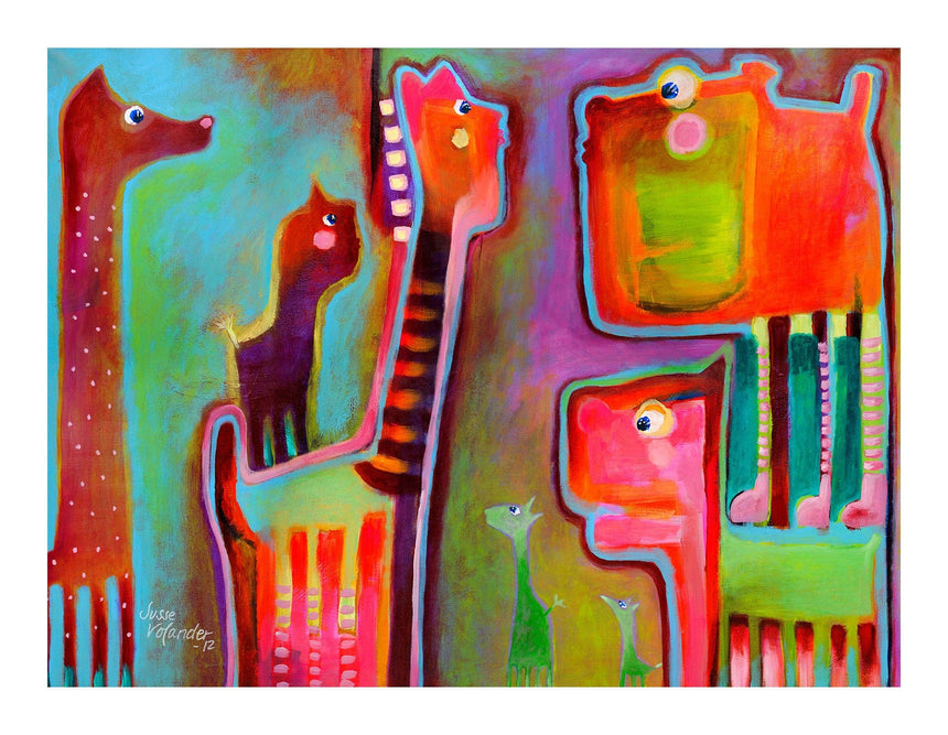 Lærredstryk - They See Each Other - Susse Volander - Incado