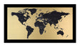 Metal verdenskort med sort ramme - Messing II - Incado