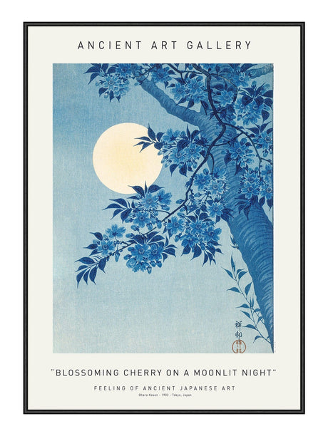 Plakat - Blossoming Cherry On a Moonlit Night - Ancient Art - Incado