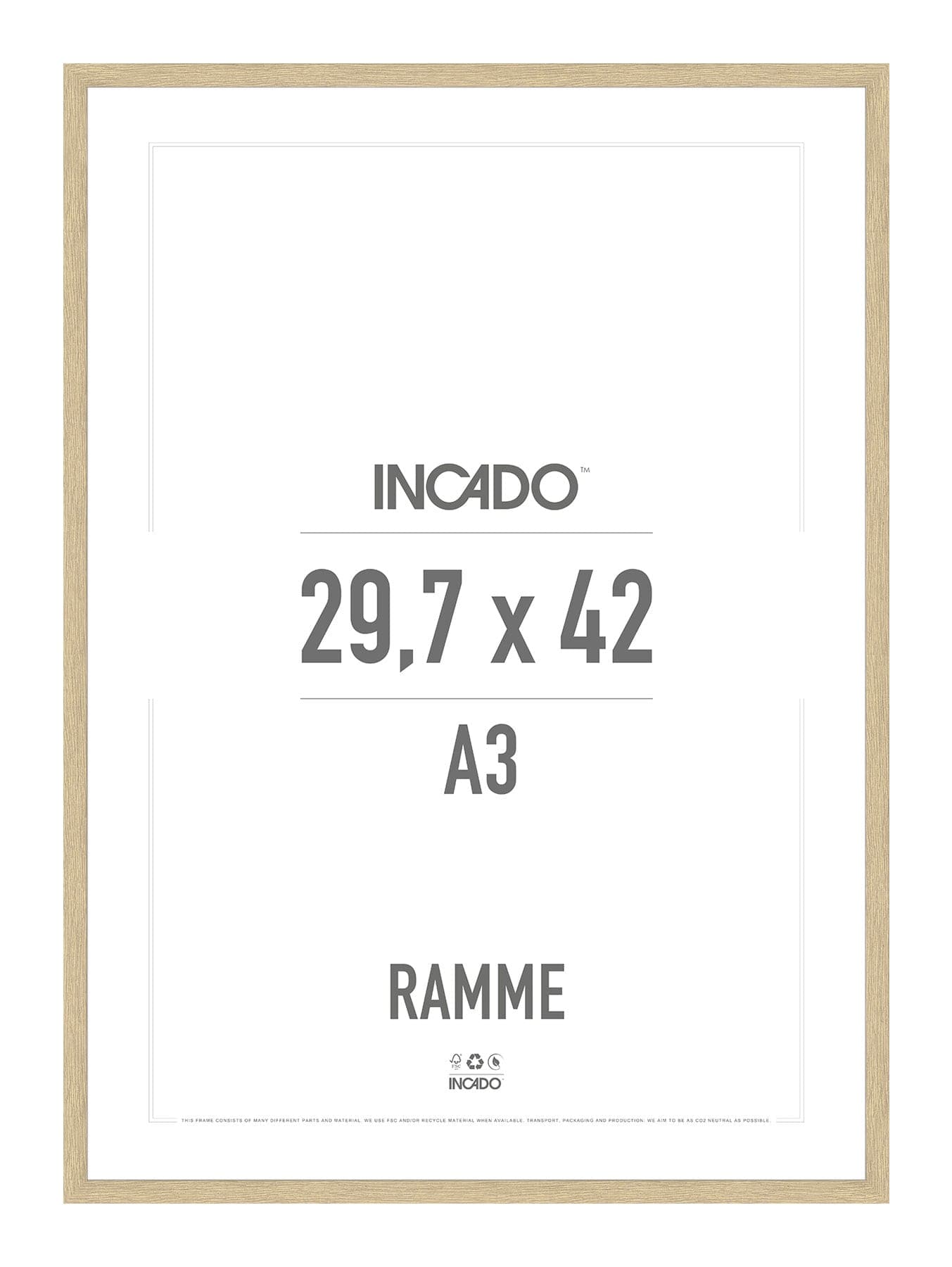 konkurrerende Etablere overskridelsen Eg - Ramme Incado NordicLine - 29,7 x 42 cm