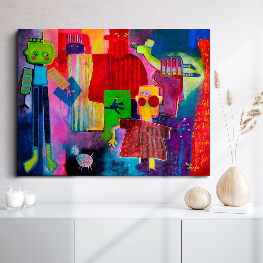 Lærredstryk - De Hoppende Unge - Susse Volander - Incado