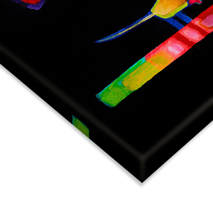 Lærredstryk - Dansende Mand Med Hund - Susse Volander - Incado