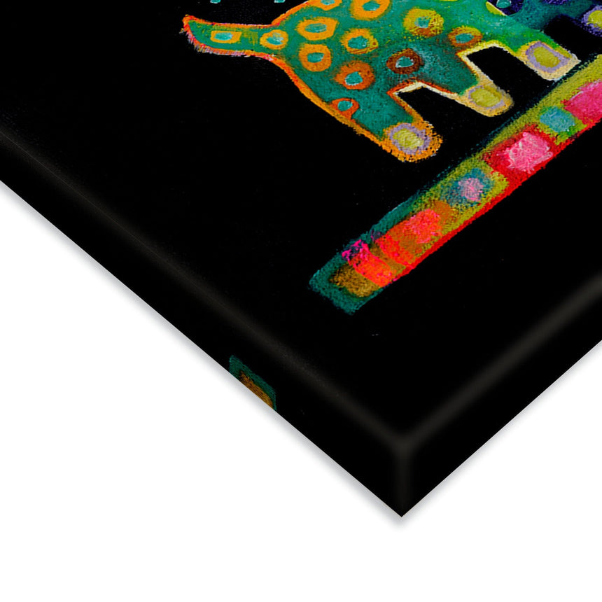 Lærredstryk - Hoppende Mand Med Hund - Susse Volander - Incado