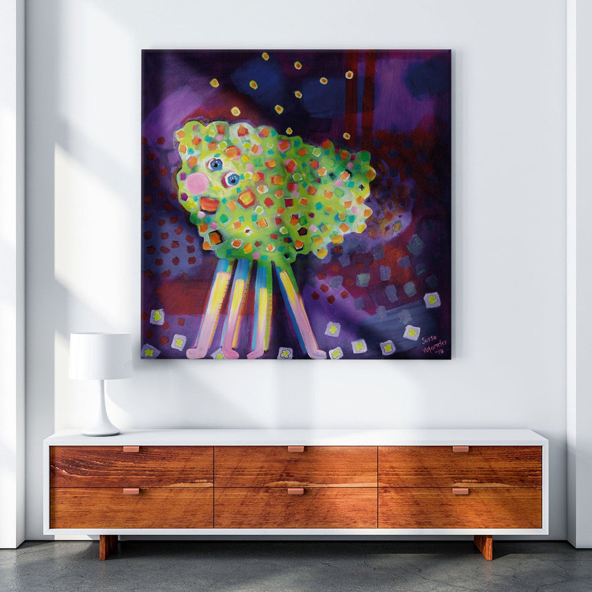 Lærredstryk - The Green Sheep - Susse Volander - Incado