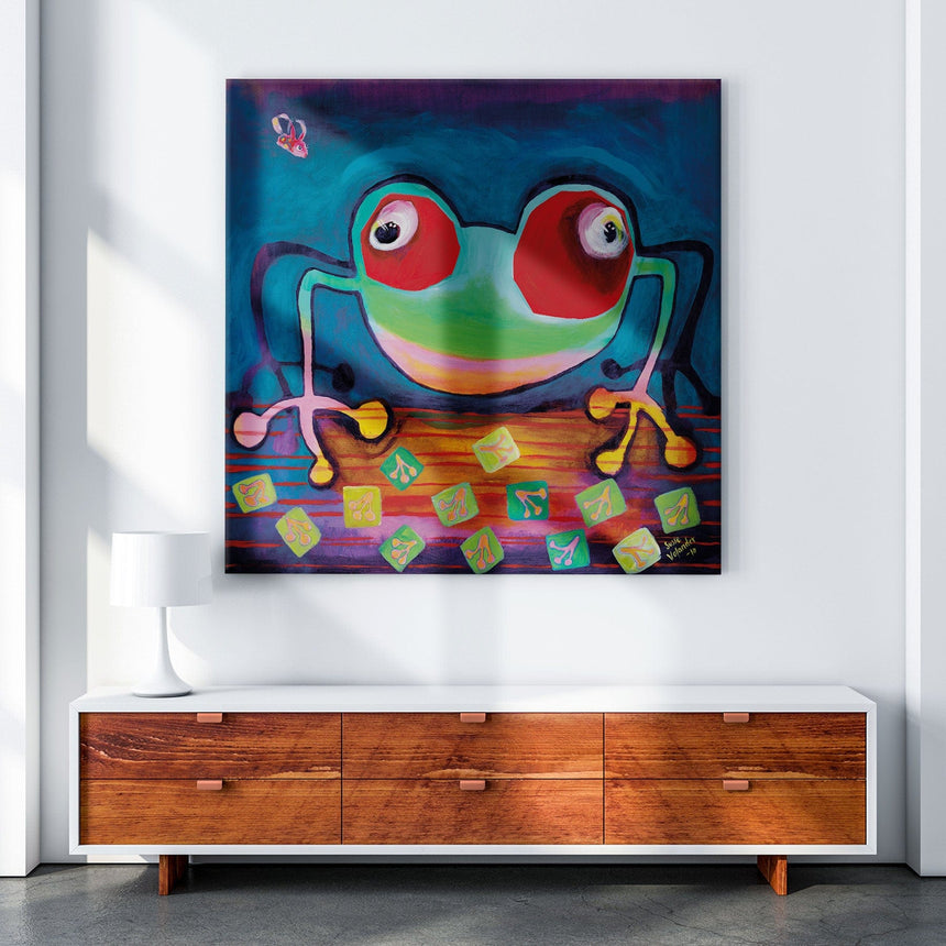 Lærredstryk - The Frog Jumps - Susse Volander - Incado