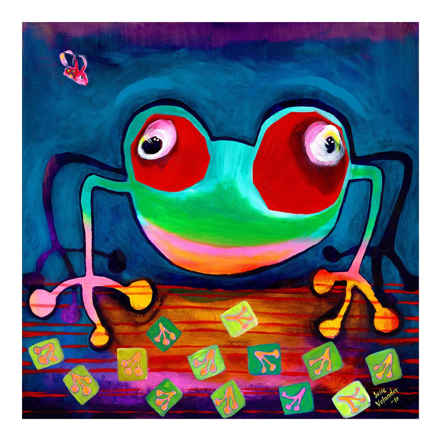 Lærredstryk - The Frog Jumps - Susse Volander - Incado