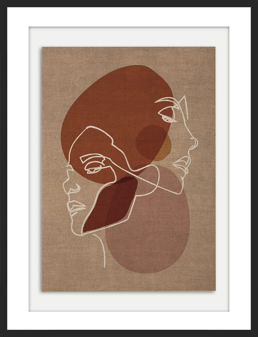 Hør lærredstryk - Faces - Incado