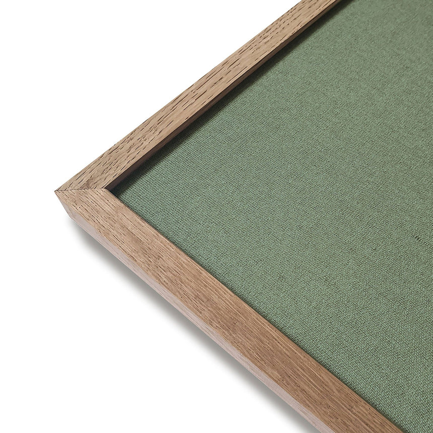 Hør verdenskort med egetræsramme - Mint Sea - Opslagstavle - Incado