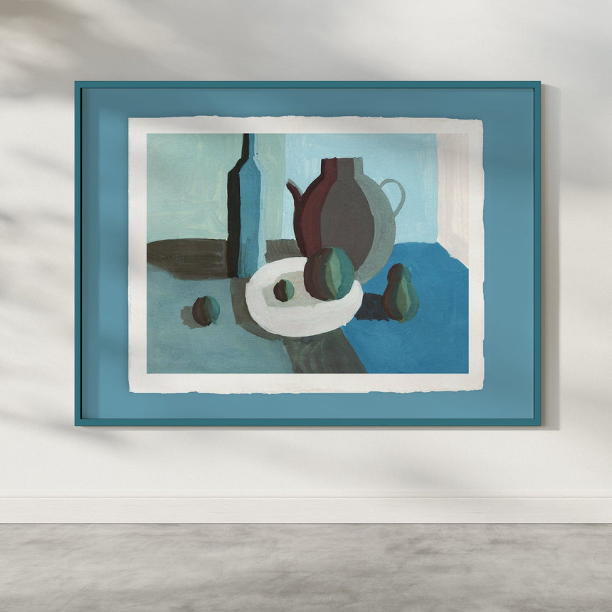 Luksus plakat med blå ramme - Table - Artist Paper - Incado
