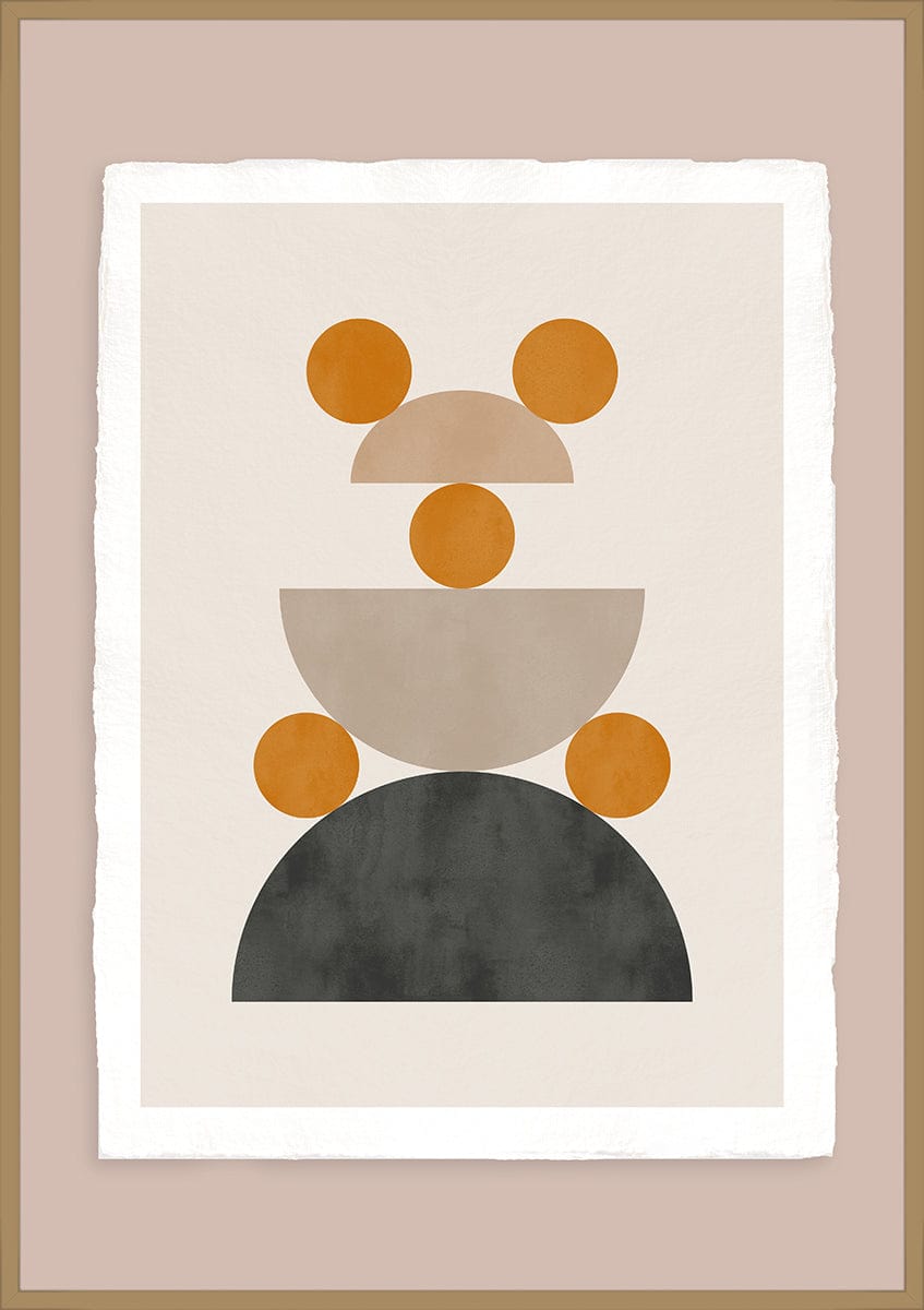 Luksus plakat med brun ramme - Balanced - Artist Paper - Incado