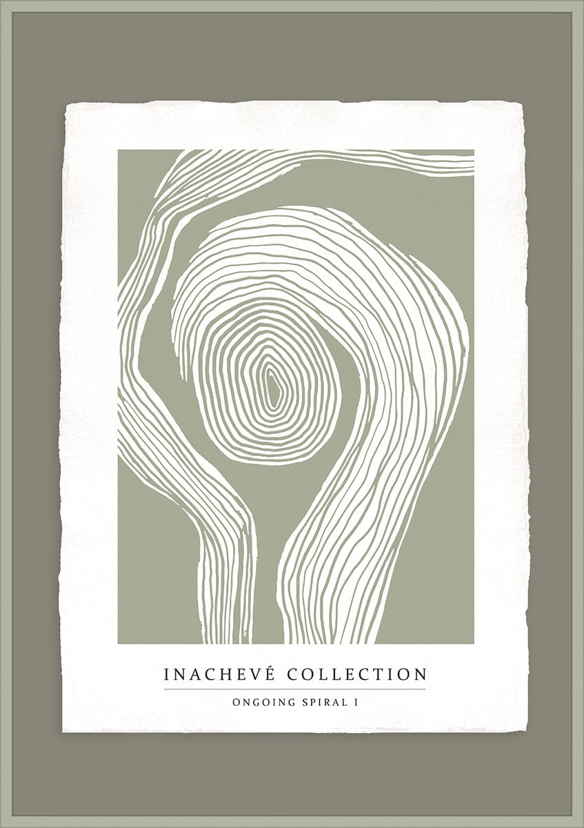 Luksus plakat med grøn ramme - Ongoing Spiral - Artist Paper - Incado