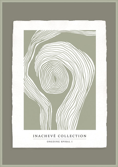 Luksus plakat med grøn ramme - Ongoing Spiral - Artist Paper - Incado