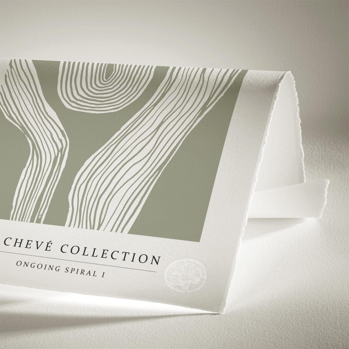 Luksus plakat med grøn ramme - Ongoing Spiral - Artist Paper - Incado
