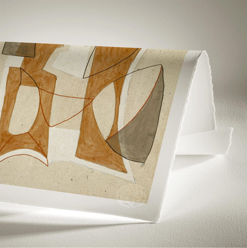 Luksus plakat med egetræsramme - Brown Abstract - Artist Paper - Incado