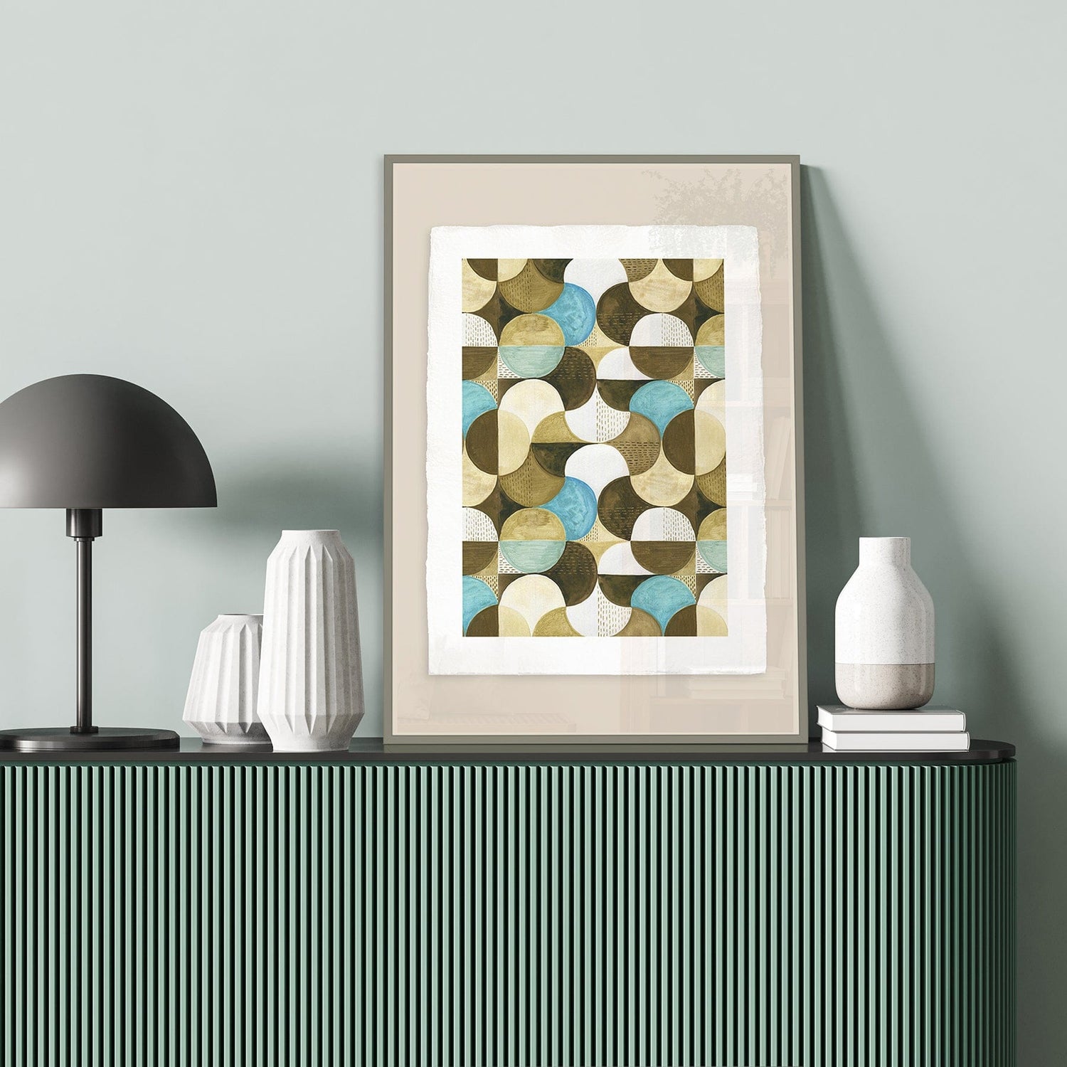 Luksus plakat med grøn ramme - Narrative I - Artist Paper - Incado