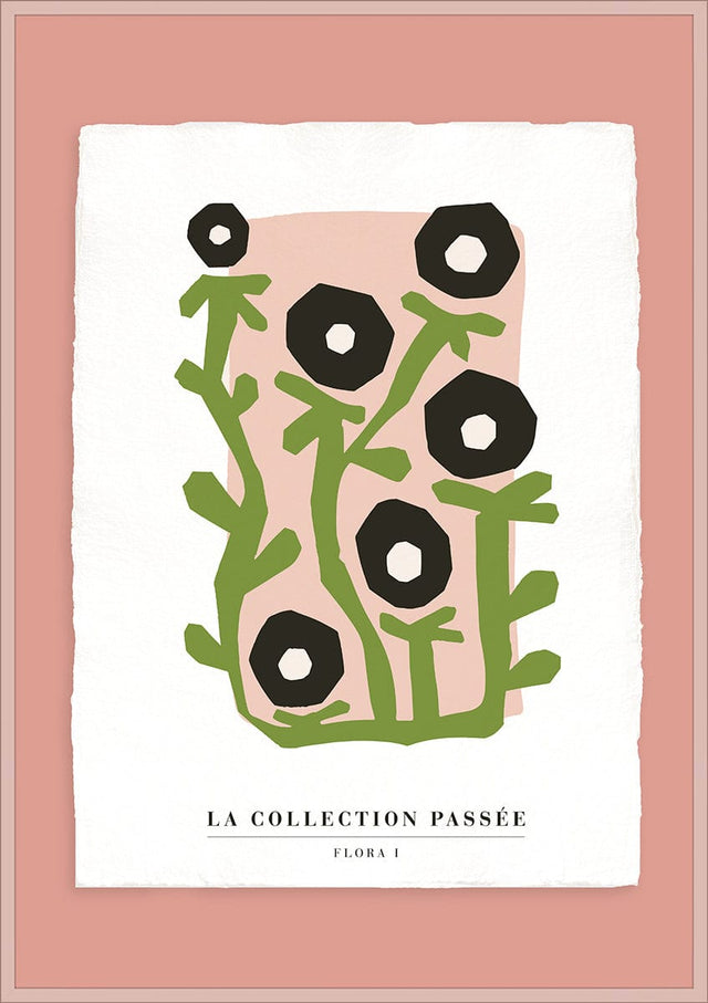Luksus plakat med lyserød ramme - Flora I - Artist Paper - Incado