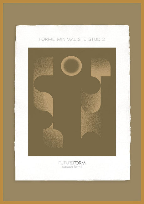 Luksus plakat med gul ramme - Cascade Form I - Artist Paper - Incado