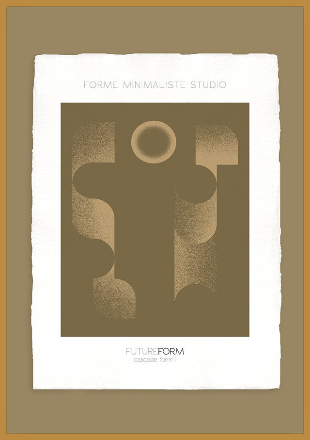 Luksus plakat med gul ramme - Cascade Form I - Artist Paper - Incado